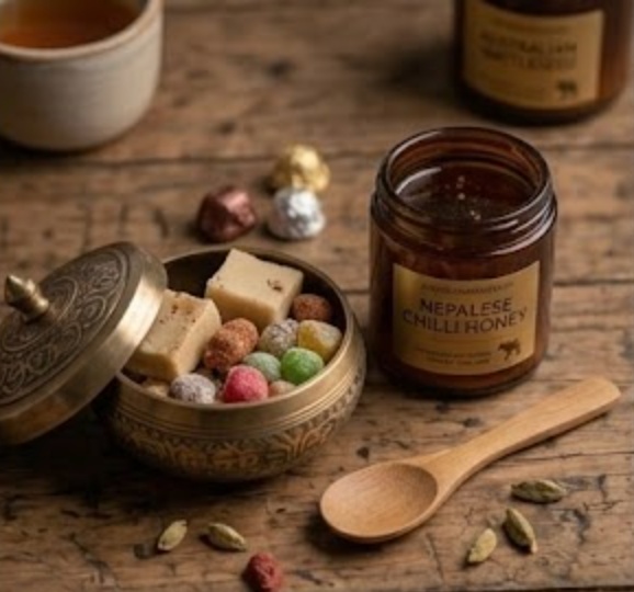 Nepal-Australia Fusion Gift Kit with artisan sweets, incense, and curated pantry favourites for multicultural gifting gallery image 3